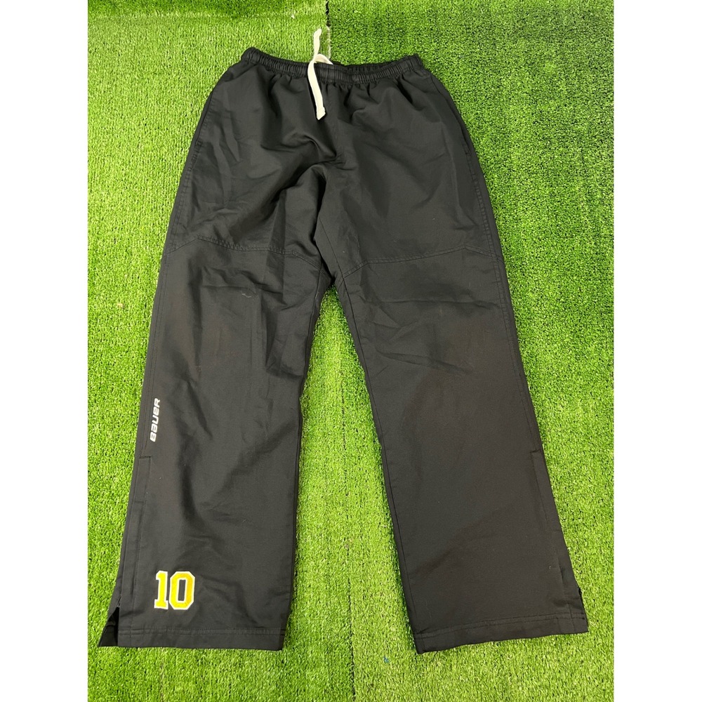 Bauer Team Mens Black Hockey Warm Up Pants Mesh Lined Zipper Cuffs Size Small